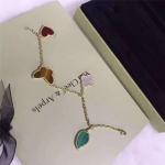 4 Motifs Lucky Alhambra Bracelet 18k Yellow Gold With Carnelian / Tiger'S Eye