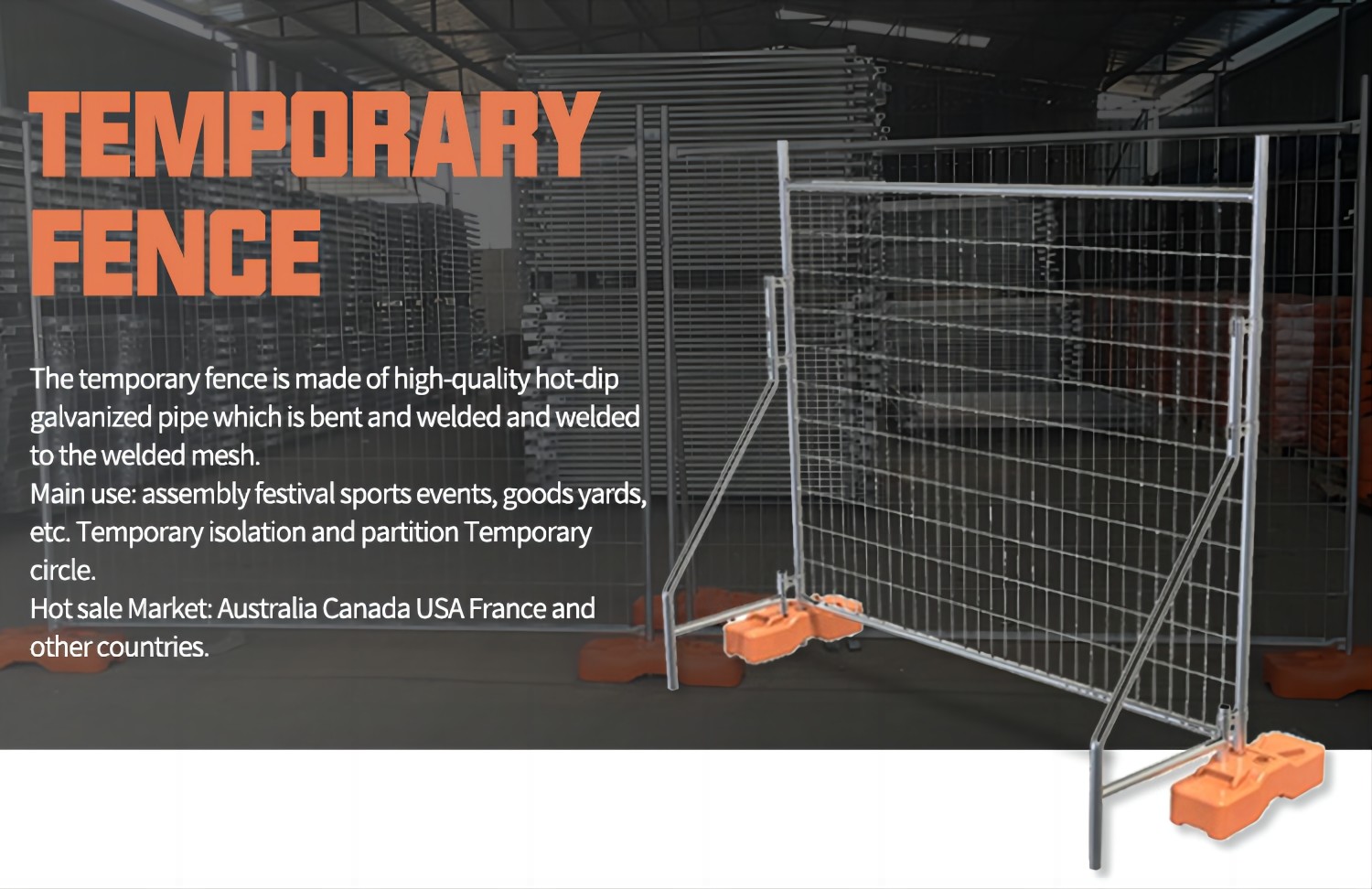 1.8m Temporary Fence Water Proof Agricultural Facilities Australian Fence