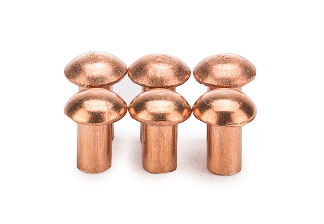 Red Copper Flat Round Head Solid Rivets Red Copper Domed Head Rivets