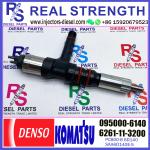095000-6140 Denso Diesel Fuel Injectors 6261-11-3200 6261-11-3201 For Komatsu