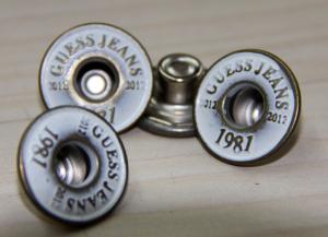 Wholesale Zinc Alloy Custom Clothing Buttons White Oil Back Nail Removable from china suppliers