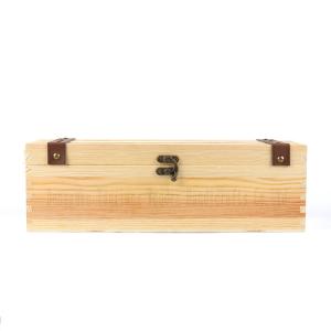 Wholesale Wooden Wine Gift Box – Rustic Solid Wood Case for One Bottle, Perfect for Weddings, Birthdays, Anniversaries or Holiday Gifts from china suppliers