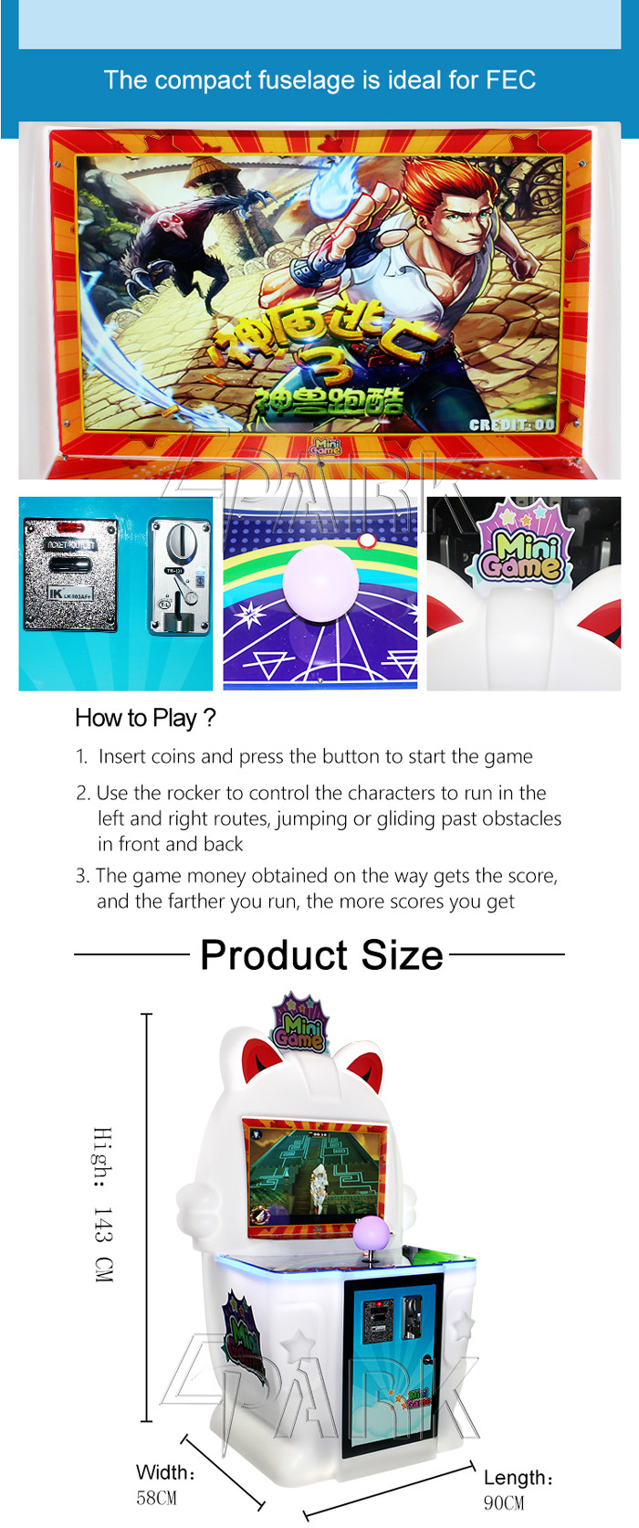 1 Player Parkour Kids Coin Operated Game Machine / Video Game Machine