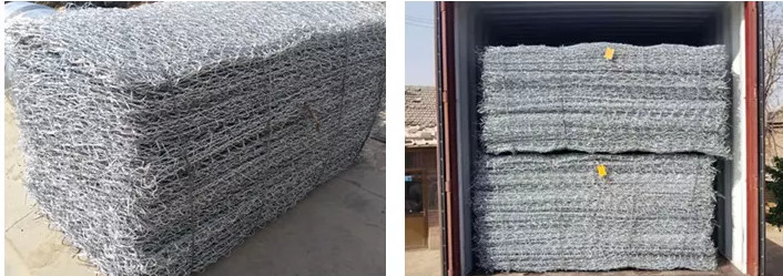 2X1X1M Gabion Wire Mesh Box 80X100Mm Gabion rock Basket For Flood Control Project