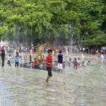 Customized Colorful Outdoor Floor Ground Dry Water Fountain