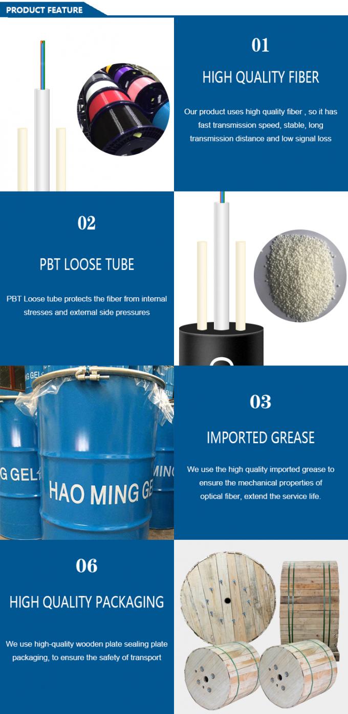 2core 4core 6core Outdoor Single Mode GYFXTY Optical Fiber Cable Telecommunication Grade Cables 3