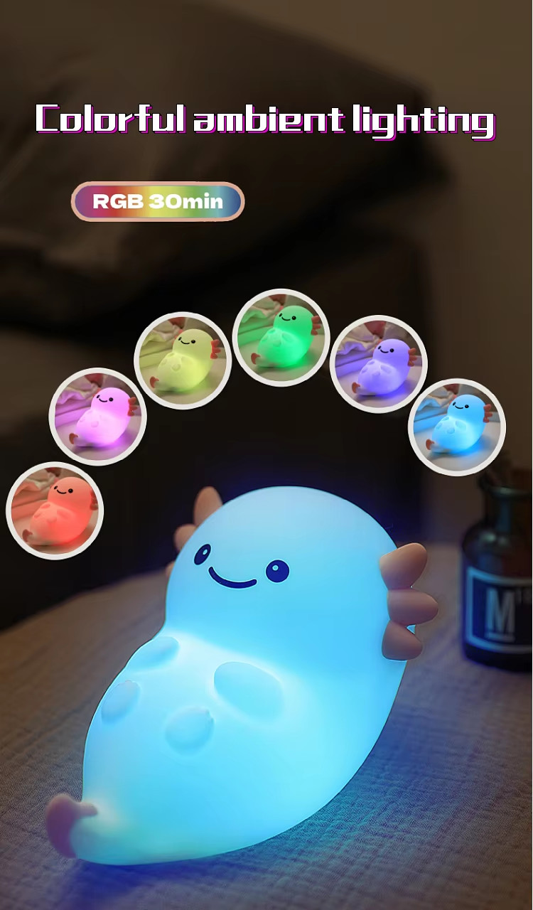 Modern Design Silicone Night Light Cute LED Warm White Colorful Night For Kids Bedroom Touch Control