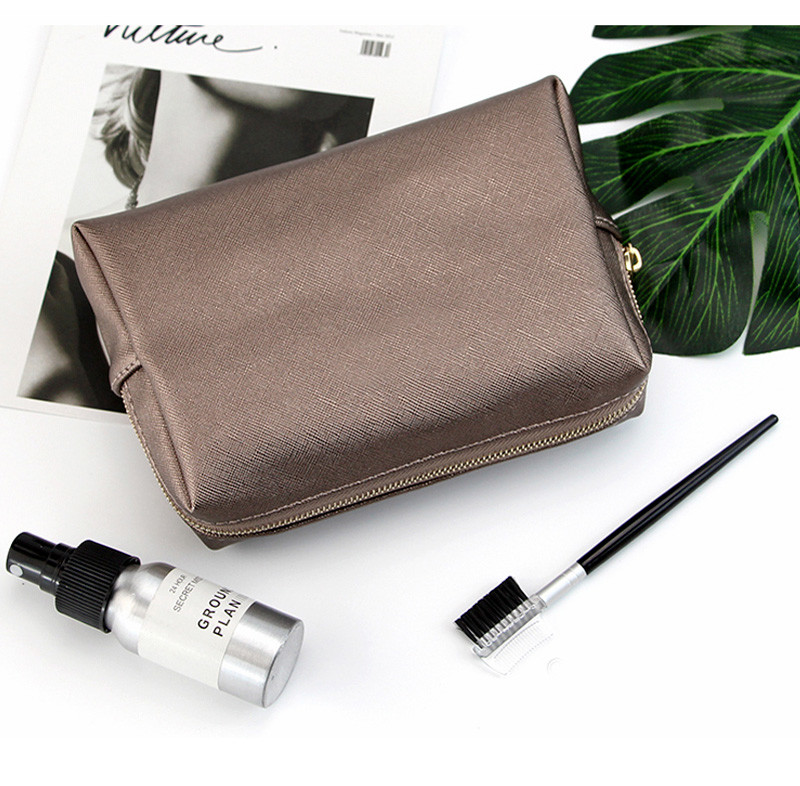 Custom Waterproof PU Leather Travel Makeup Cosmetic Bags Lady