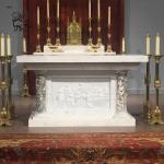 Marble Church Altar The Last Supper Relief Natural Stone Carving Catholic