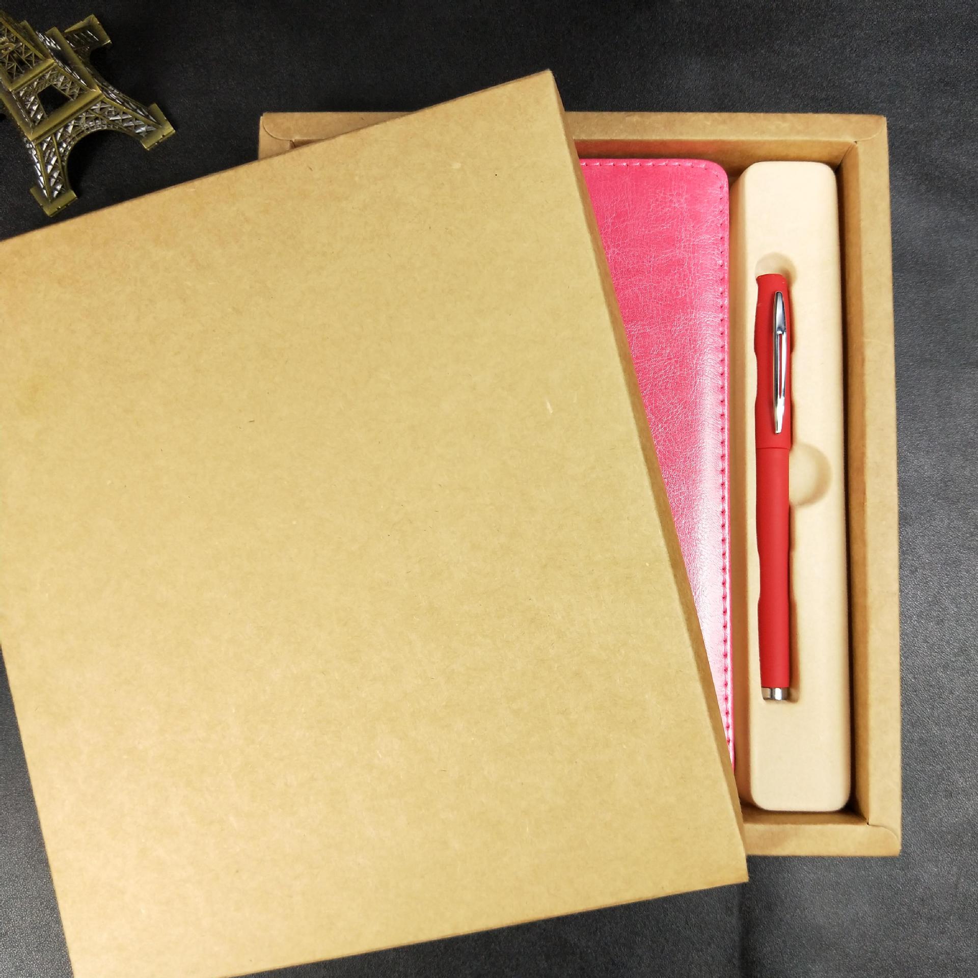 Leather Cover Material Folded Leaflet Binding Custom A5 PU Cover Note Book with Gift Box