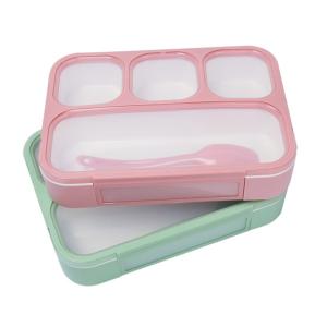 Wholesale 4 Compartment PP Plastic School Student Lunch Box Eco Friendly Bento Box With Spoon from china suppliers