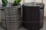 Patio Rattan Dining Table Set Luxury Garden Restaurant Chair Furniture