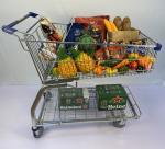 Galvanized Supermarket Trolleys Travellator Wheel Metal Shopping Trolley