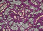 Fashion Metallic Purple Stretch Lace Fabric Watersoluble OEM / ODM CY-LW0219