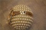 Round high-grade pearls evening bags woman holding a high-end fashion evening