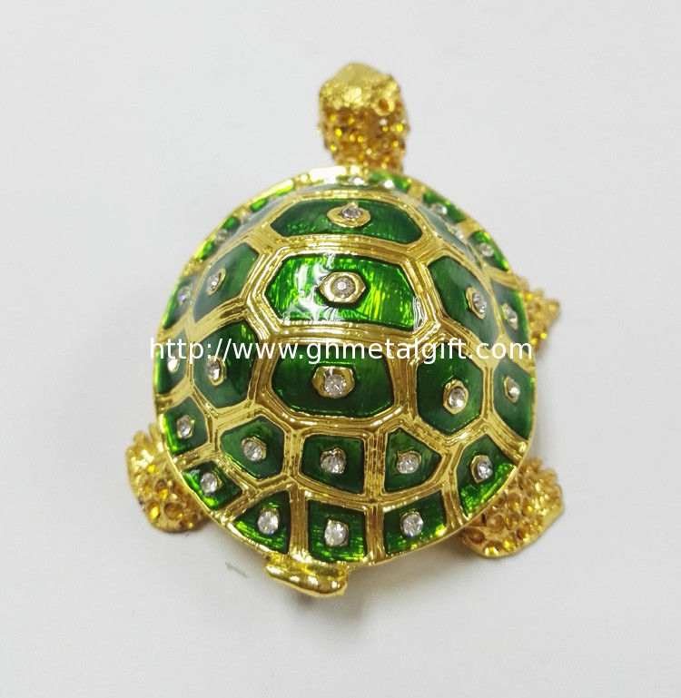 gold plated metal double turtle trinket jewelry box good quality turtle trinket jewelry box
