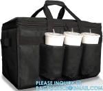 Insulated Food Delivery Bag with Cup Holders/Drink Carriers Premium XXL, Great