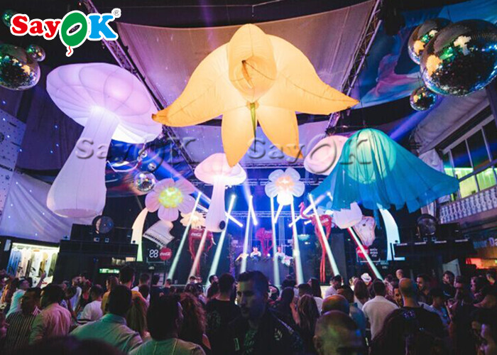 Multi - Color Inflatable Lighting Decoration / Blow Up Mushroom Model