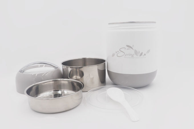1L Hot sale double lid vacuum food box with spoon stainless steel insulated food jar