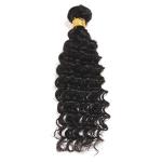 Natural Black Virgin Human Hair Bundles Without Lice / Machine Double Weft