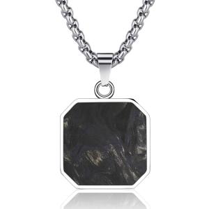 Wholesale Custom Square Carbon Fiber Cross Necklace Jesus Christian Men's Bible Verse Necklace from china suppliers