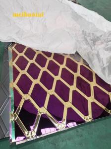 Wholesale Gold And Purple Diamond Stainless Steel Color Sheet SS304 201 Decoration Cabinet from china suppliers