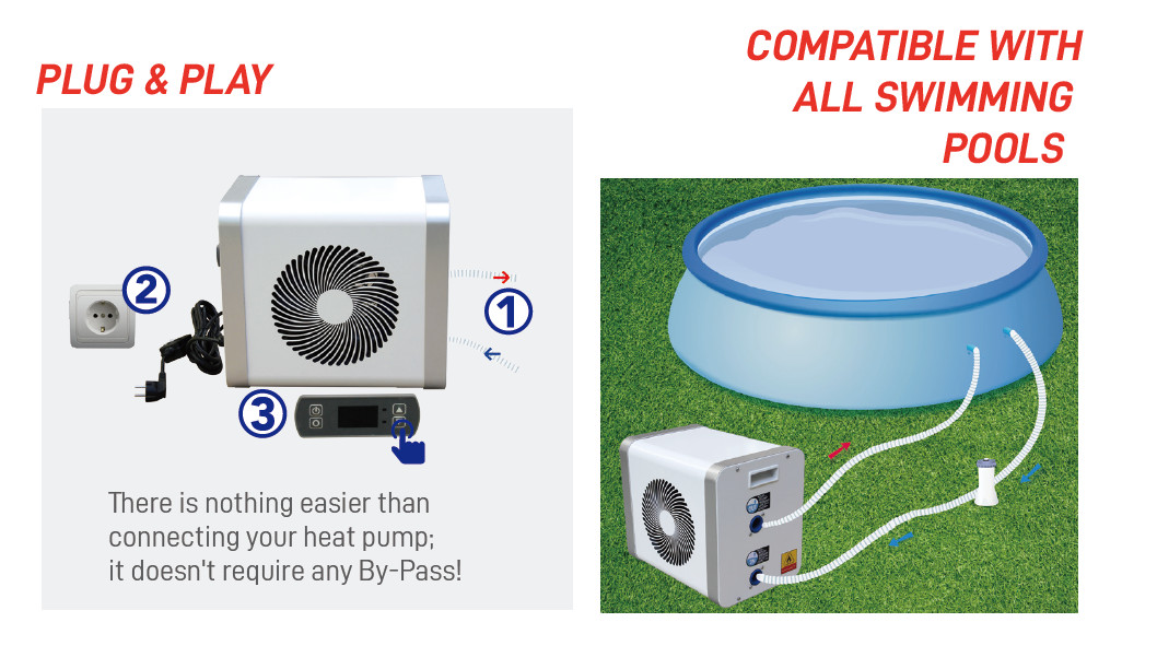 3KW / 4KW / 5KW R32 Air Source Pool Heat Pump With TUV Certification