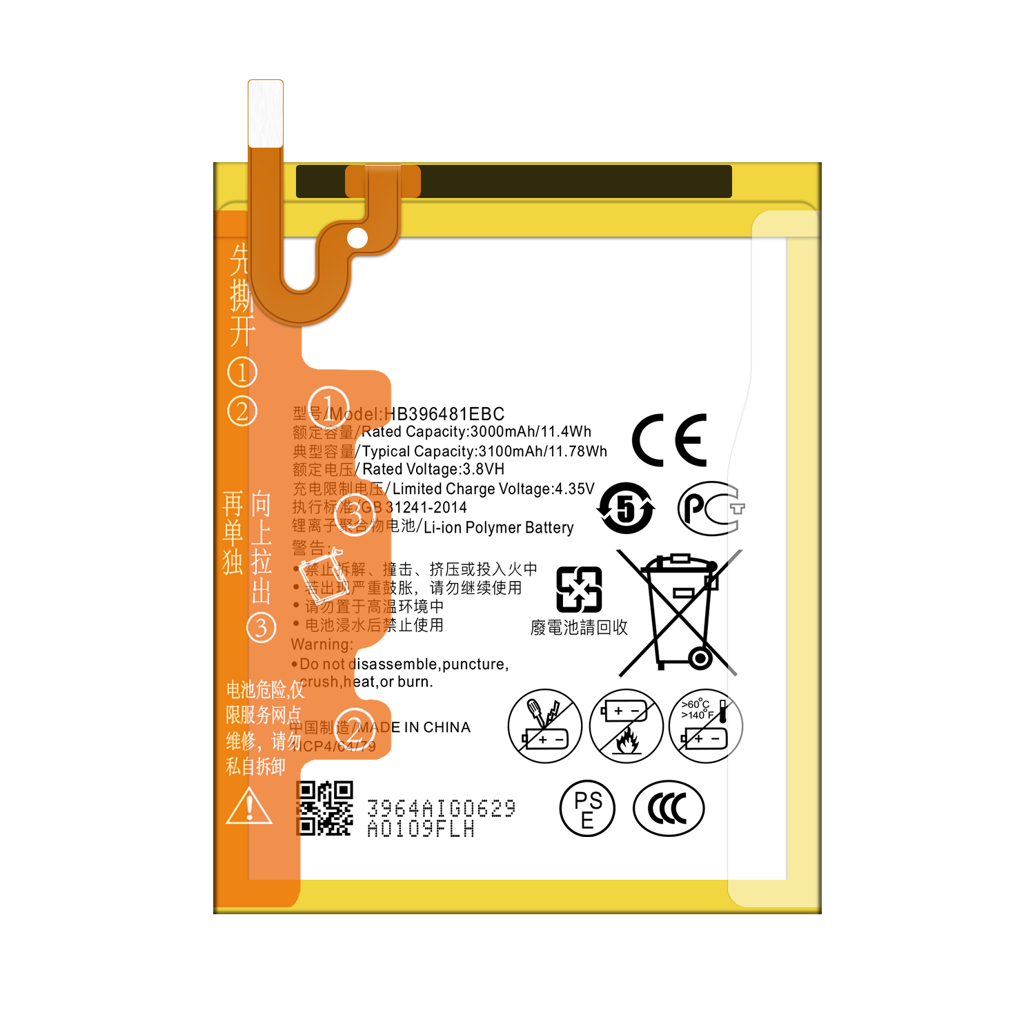 3100mAh liion battery HB396481EBC For HUAWEI Honor 5X G7 Plus G8X G8 GR5 Original Battery