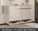 Piano paint entrance door shoe cabinet with shoe changing stool, four doors and