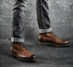 Bullock Mens Brown Leather Dress Boots , Genuine Leather Martin Cowboy Boots