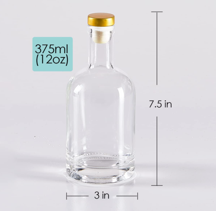 Clear Glass Refueled Beer Bottle with Cork-Sealed Lid and Acceptable Customer's Logo