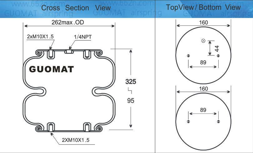 Goodyear Air Spring 2b9-269 Rubber Double Bellow Air Suspension