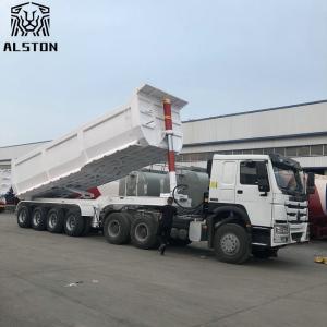 Wholesale Hydraulic Cylinder 50T 4 Axle End Dump Trailers U Type from china suppliers