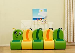 Wholesale Kawaii Cute Caterpillar Shape Childrens Sofa Chair Couch 5 Seater For Kindergarden from china suppliers