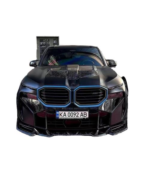 XM Bmw Wide Body Kit Carbon Fiber Front Lip Spoiler Black Bmw Side Skirt Wheel