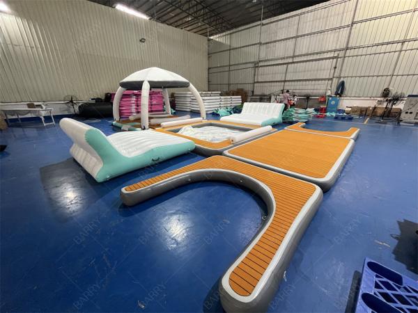 Luxury Water Sport Game Inflatable Bana Inflatable Dock Platform Beach Party