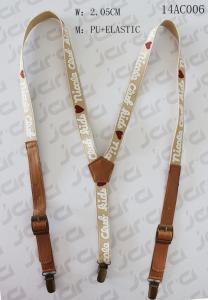 Wholesale Brown Elastic / PU Mens Fashion Suspenders With Old Brass Steel Clip from china suppliers