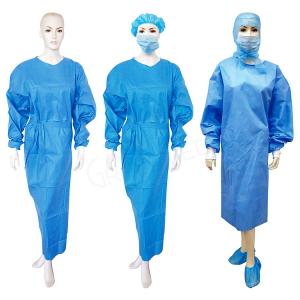 Wholesale Hospital Use Plastic Disposable Gown Blue / Dark Blue / Green Color from china suppliers