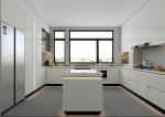 Home Hotel Ceramic Melamine Shaker Kitchen Cabinets With Island Sink Countertop