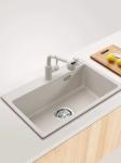 White Composite Quartz Undermount Kitchen Sink 635mm Length Without Faucet