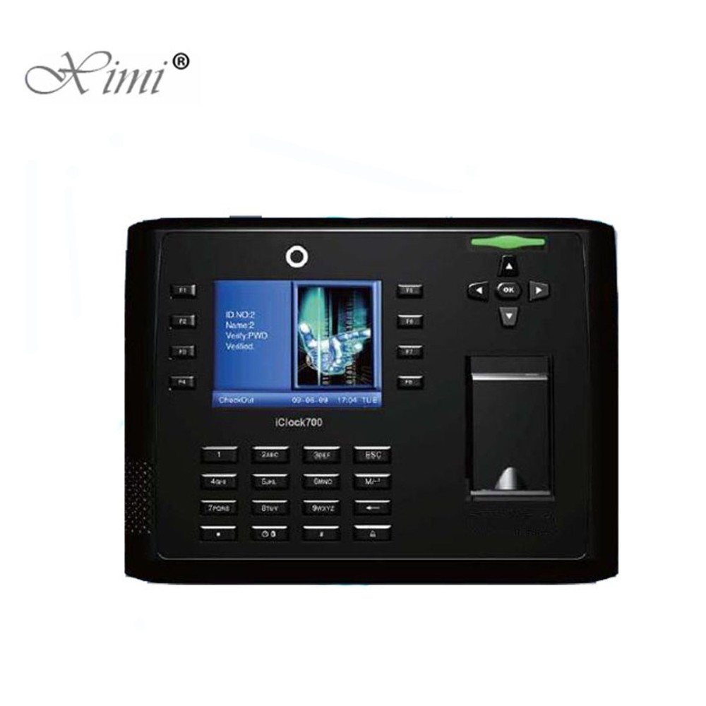 Iclock700 Time Attendance And Access Control Terminal Fingerprint Recognition WIFI Back Up Battery TCP/IP