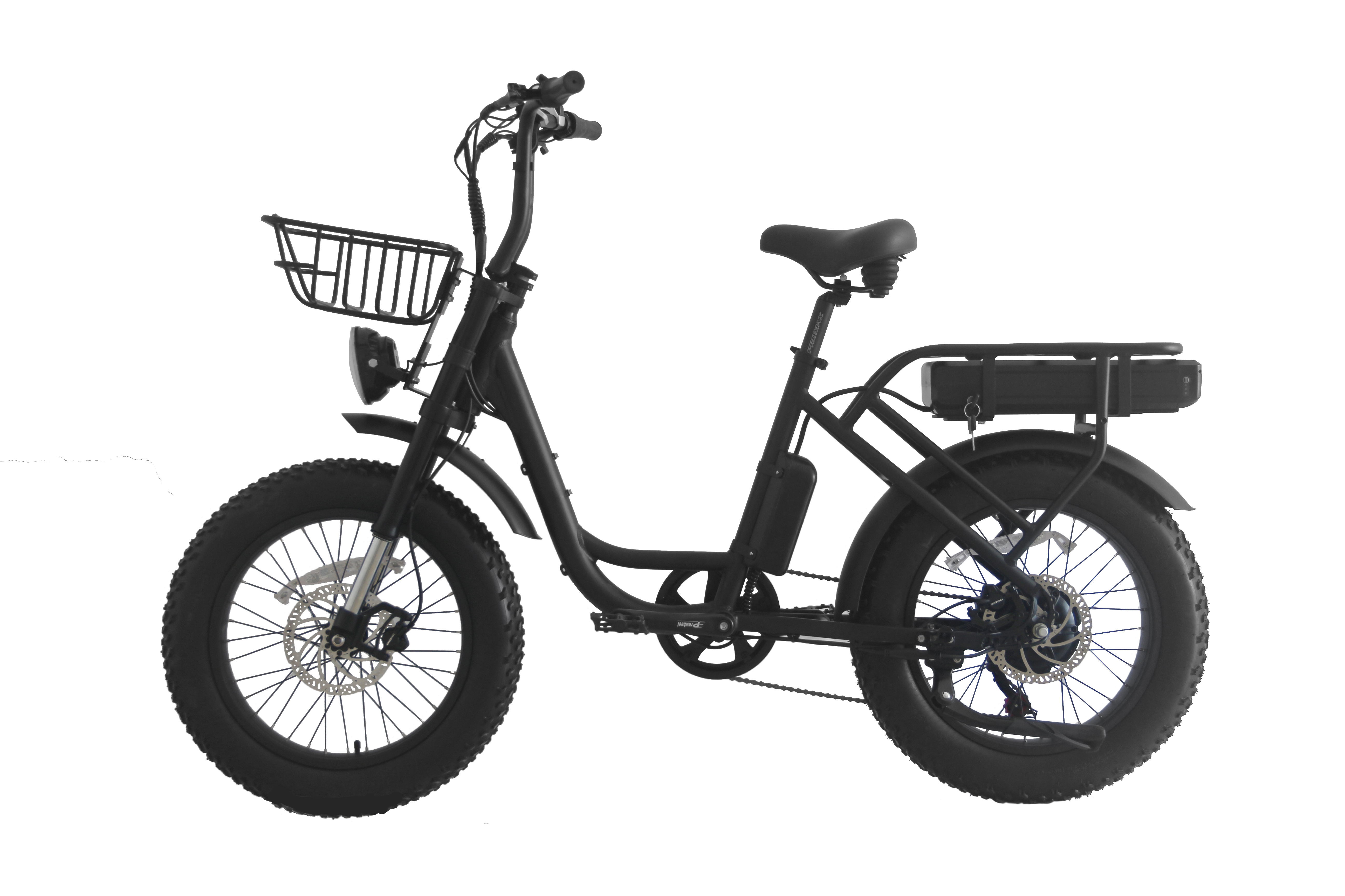 20" City Urban Electric Bicycle with Rear Carrier Battery Position and Vintage Design