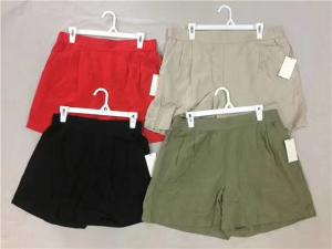 Wholesale 4 Color Red Green Black Loose Casual Shorts Womens 53% Linen 43% Rayon from china suppliers