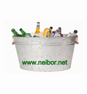Wholesale large galvanized steel metal oval beer bucket oval tub oval basin beer cooler 40Litres from china suppliers