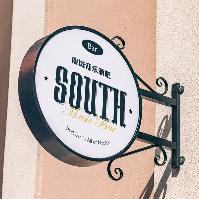 Customize Round Hanging Lightbox Sign Outdoor 3D Acrylic Light Box Signage