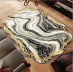 Shiny Shaped Living Room Carpet Chair Floor Mat Marble Irregular Foldable Area