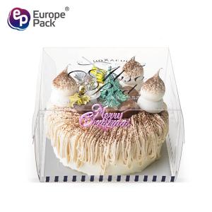 Wholesale Custom Clear Wedding Birthday Party PET cake box square shape plastic cake box packages from china suppliers