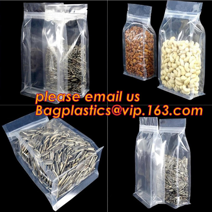 polypropylene Crystal Clear Cello Bags flat square block bottom opp bag,candy opp square bottom cello bag bagease packag