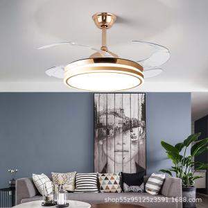 Wholesale Crystal Chandelier Ceiling Fan 52 Inch Bluetooth Mute Ceiling Fan Remote Control from china suppliers