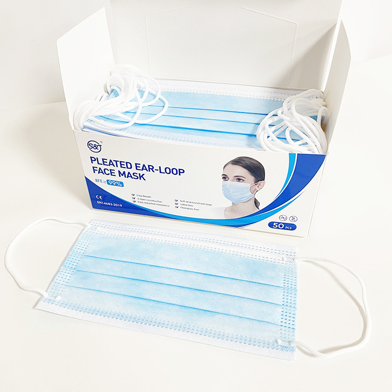 Surgical face mask 3 layers unti-virus smog dust protective 3 ply disposable breathable medical grade face mask